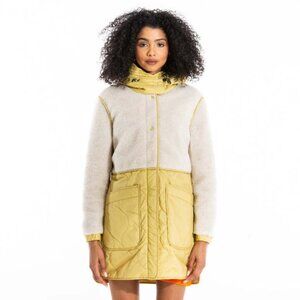 WOOLRICH Alba Parka - Yellow Women’s Wool Sherpa Jacket Hooded Size S